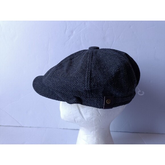 Newsboy Hat Flat Cap Driver Herringbone Tweed Plain Wool Adjustable Stretch - Picture 3 of 7